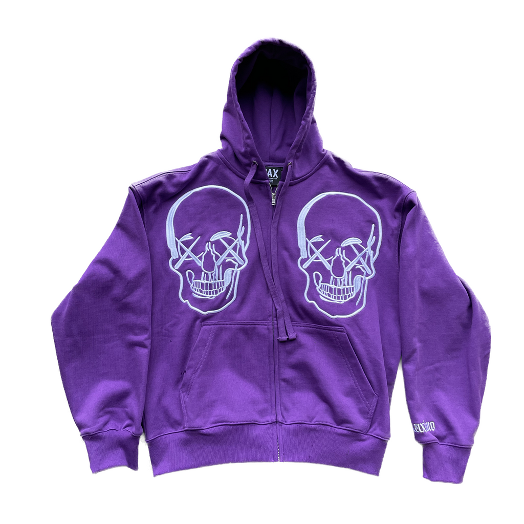 トップス Metropolis Fishing OG LOGO sweat purple 360GSM LOOSE FIT WASHED ZIP UP HOODIE – Above Public
