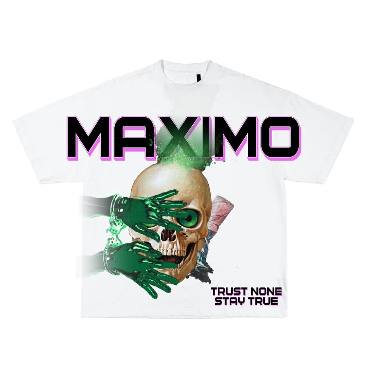 White Trust None Stay True Skull Tee Maximo Apparel