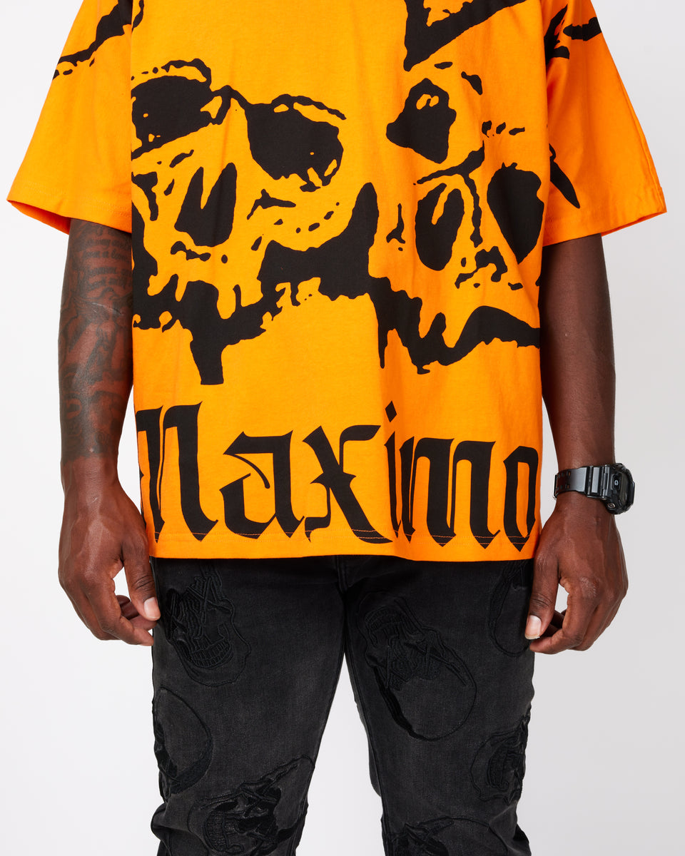 Orange Skull Crush Tee