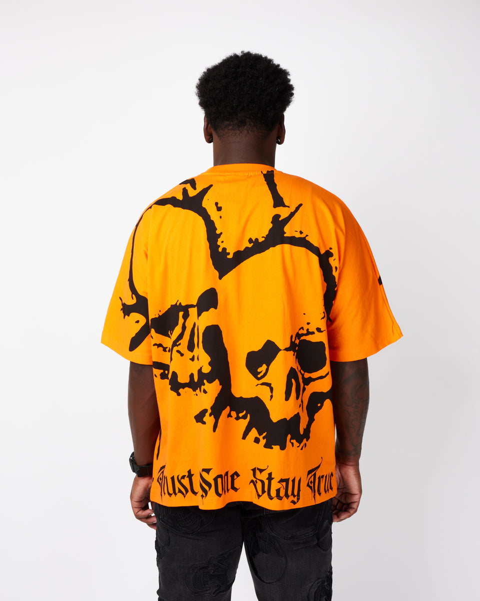 Orange Skull Crush Tee