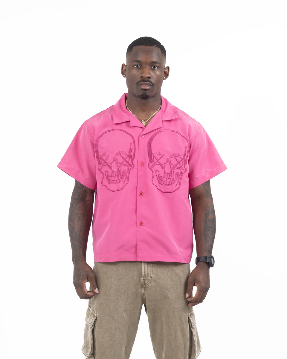 Pink Sanity Bowling Shirt